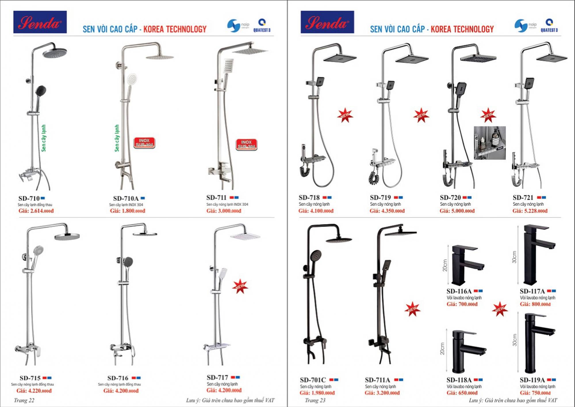 Thiết bị vệ sinh SENDA Catalogue và Bảng giá mới nhất 2024 /Page 12